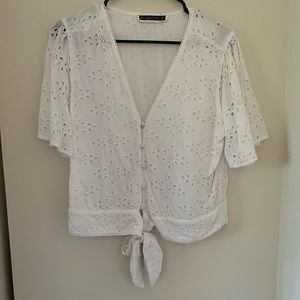 Abercrombie tie front Top